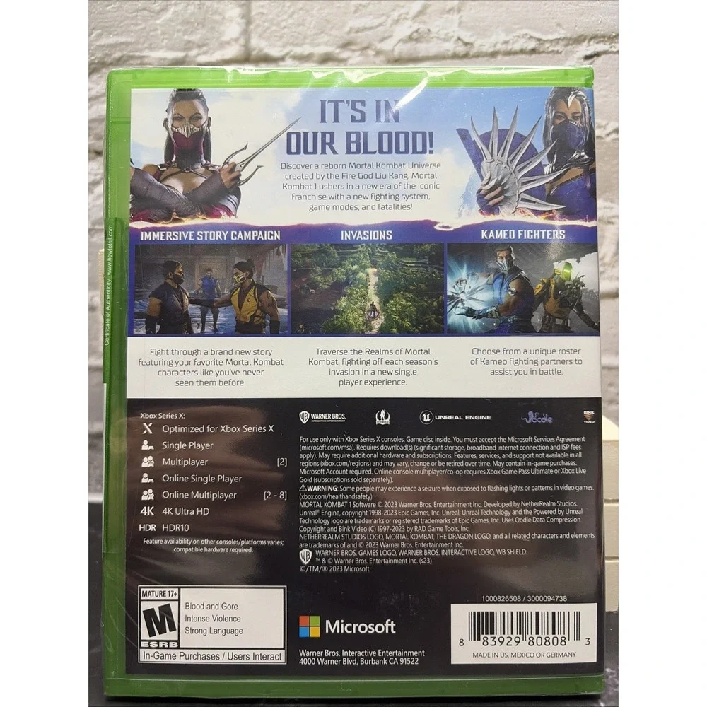 Mortal Kombat 1 - Microsoft Xbox Series X - New Factory Sealed -